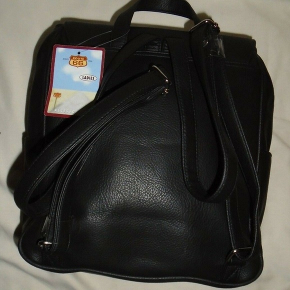 Vintage Rare Black Drawstring Backpack Purse main image 7